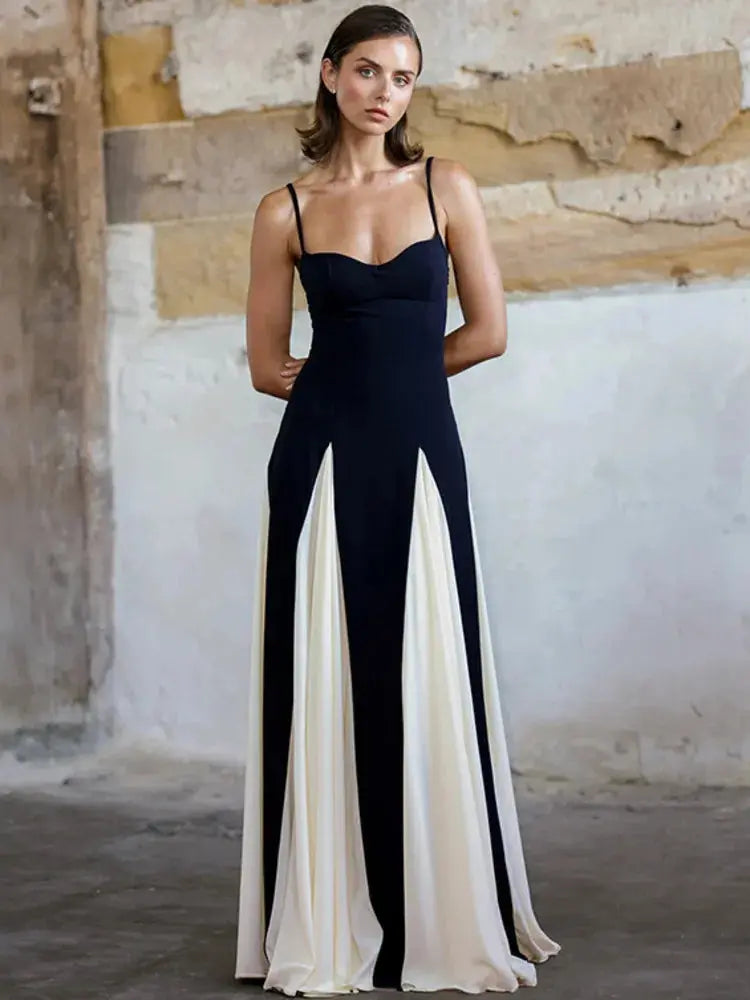 Bella Lumière Contrast Maxi Dress - Bellaovo