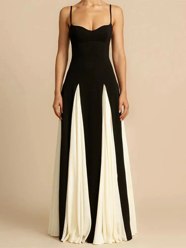 Bella Lumière Contrast Maxi Dress - Bellaovo