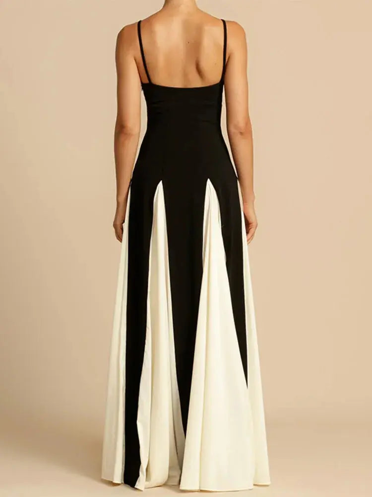 Bella Lumière Contrast Maxi Dress - Bellaovo