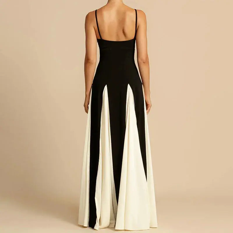 Bella Lumière Contrast Maxi Dress - Bellaovo