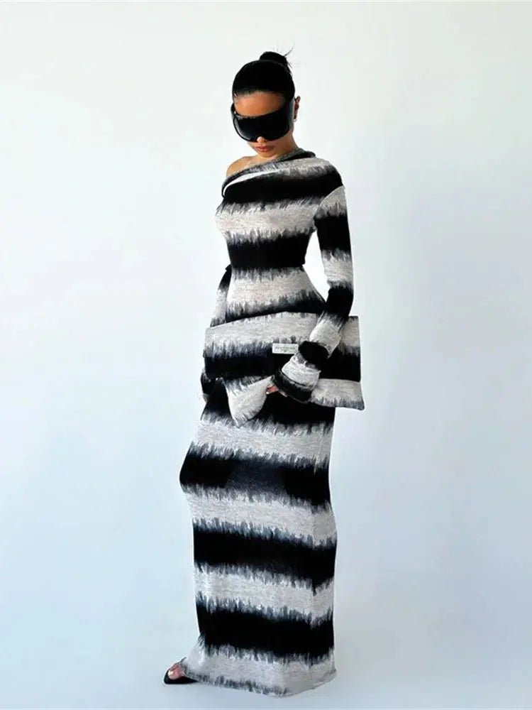 Bella Monochrome Eclipse Gown - Bellaovo