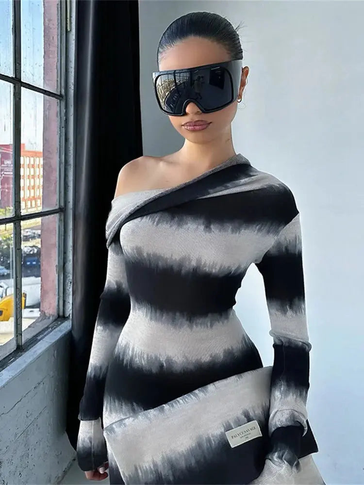 Bella Monochrome Eclipse Gown - Bellaovo