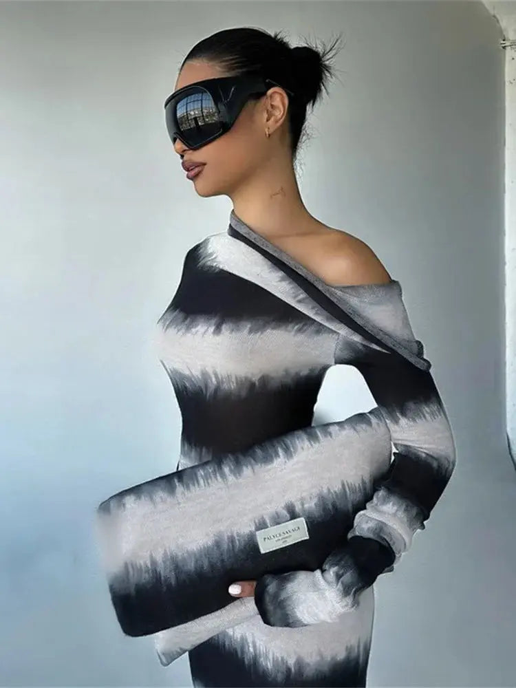 Bella Monochrome Eclipse Gown - Bellaovo