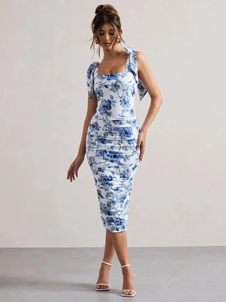 Bella Rosette Midi Dress - Bellaovo