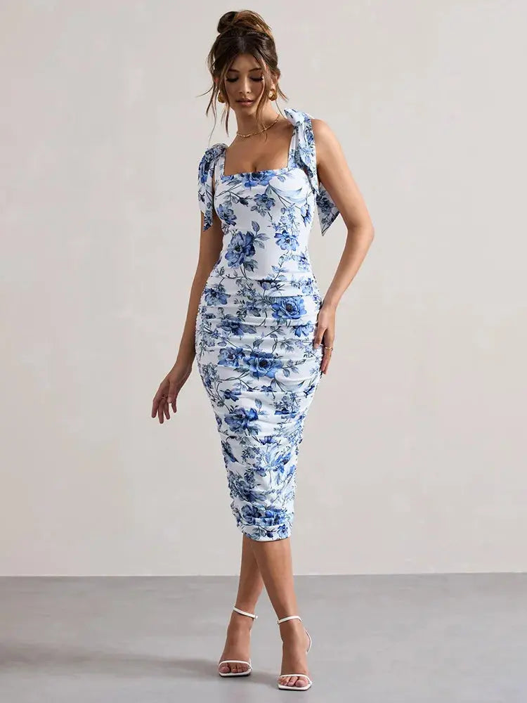 Bella Rosette Midi Dress - Bellaovo