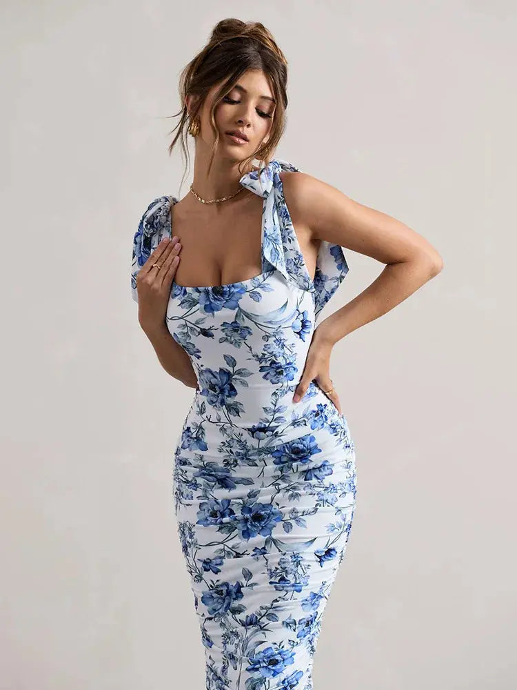 Bella Rosette Midi Dress - Bellaovo