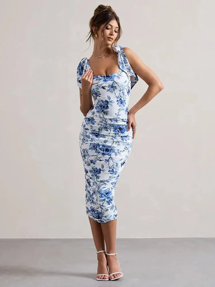 Bella Rosette Midi Dress - Bellaovo