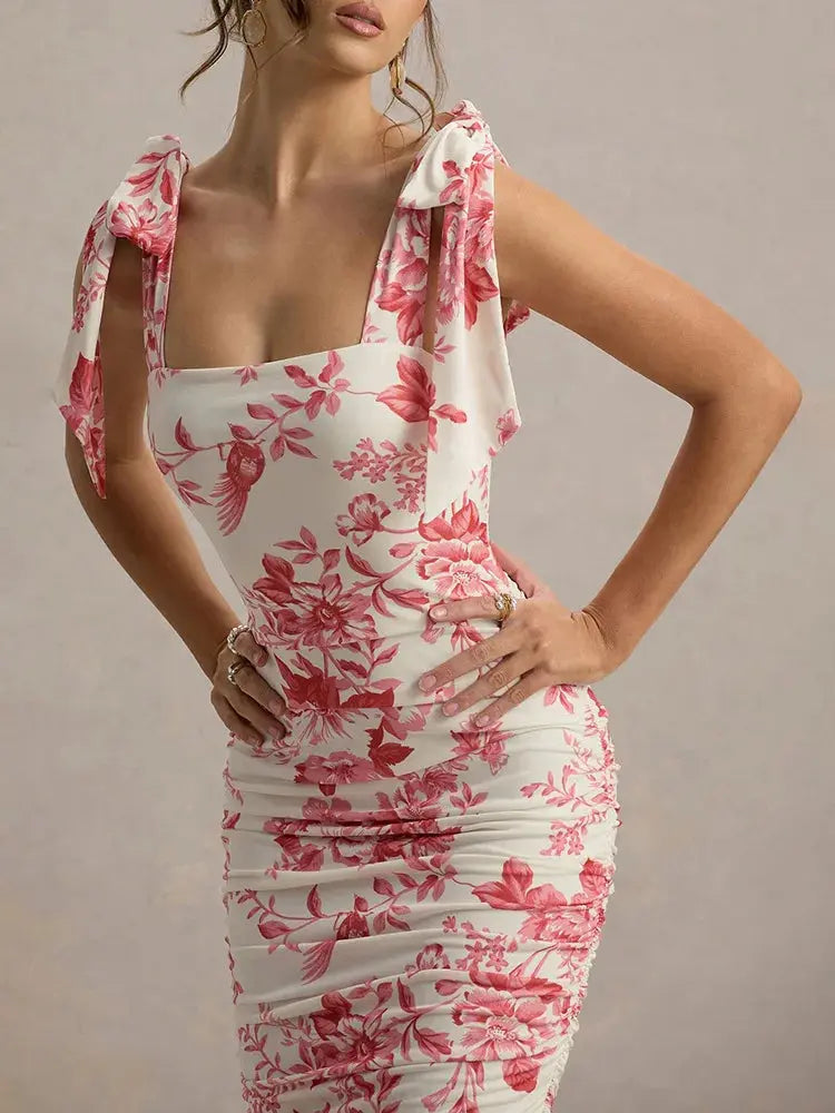 Bella Rosette Midi Dress - Bellaovo