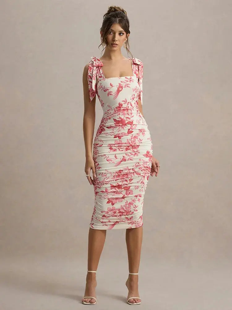 Bella Rosette Midi Dress - Bellaovo