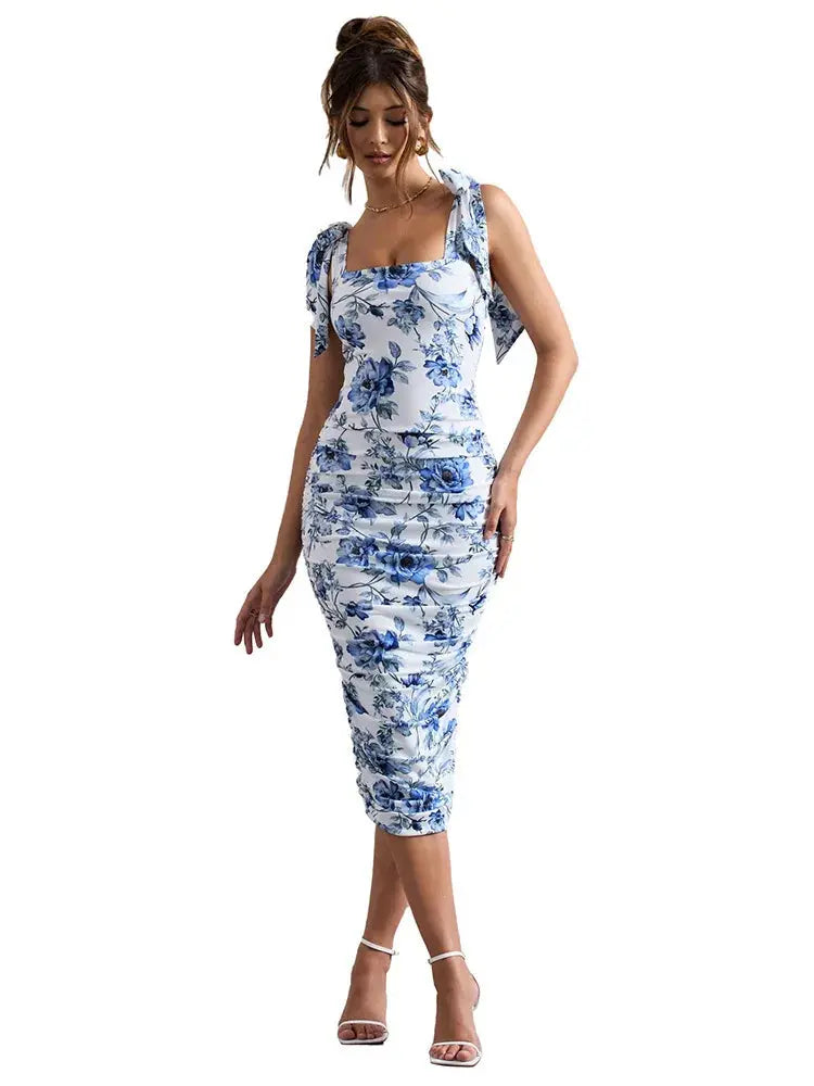 Bella Rosette Midi Dress - Bellaovo