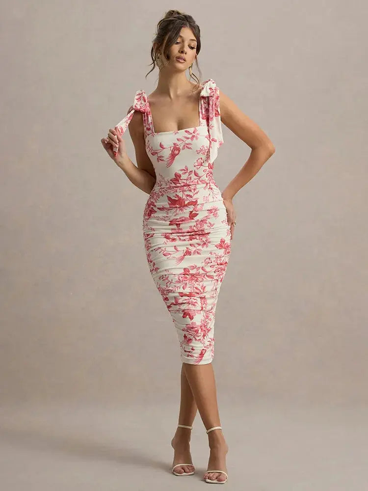 Bella Rosette Midi Dress - Bellaovo