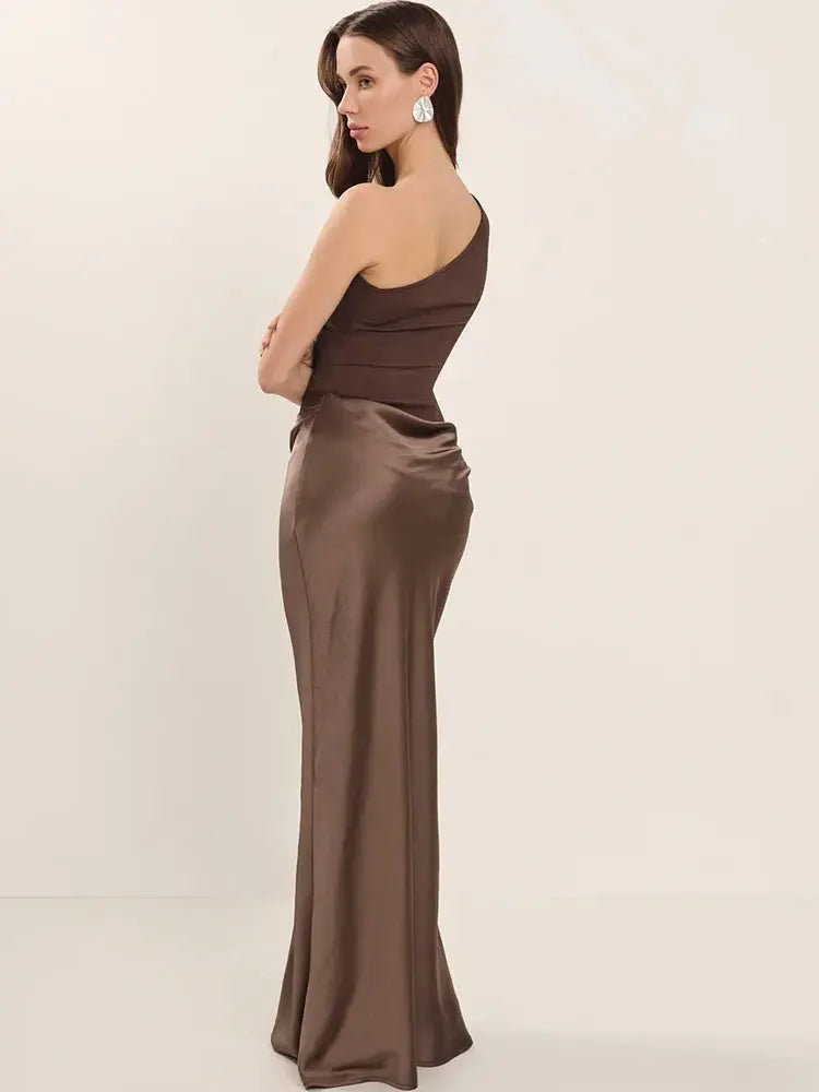 Bella Mocha Elegance Gown - Bellaovo