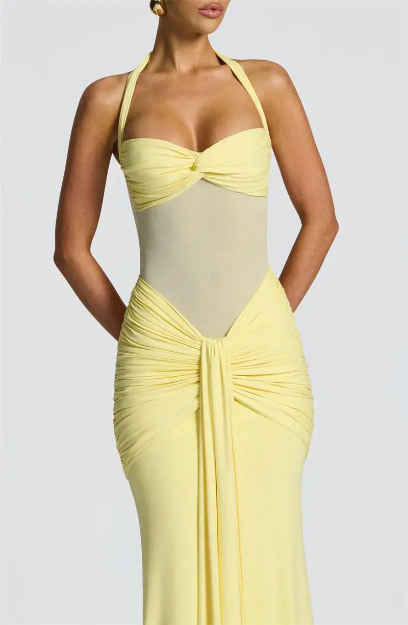 Bella Garnet Drape Gown - Bellaovo