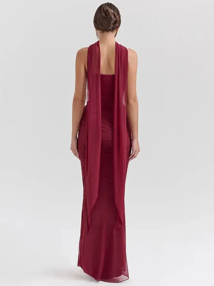 Bella Amara Ruched Maxi Dress - Bellaovo