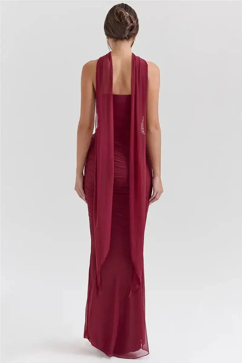 Bella Amara Ruched Maxi Dress - Bellaovo