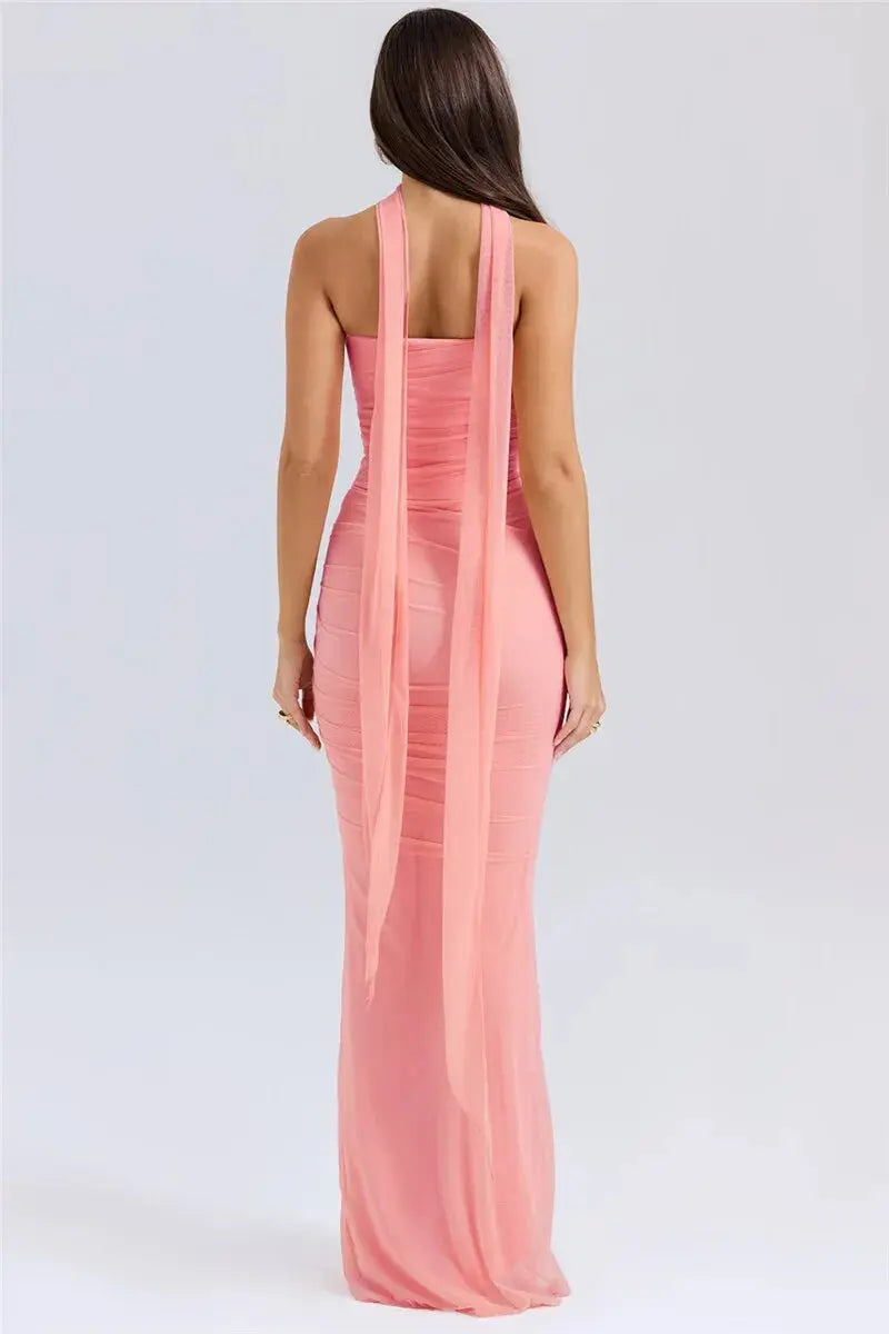 Bella Amara Ruched Maxi Dress - Bellaovo