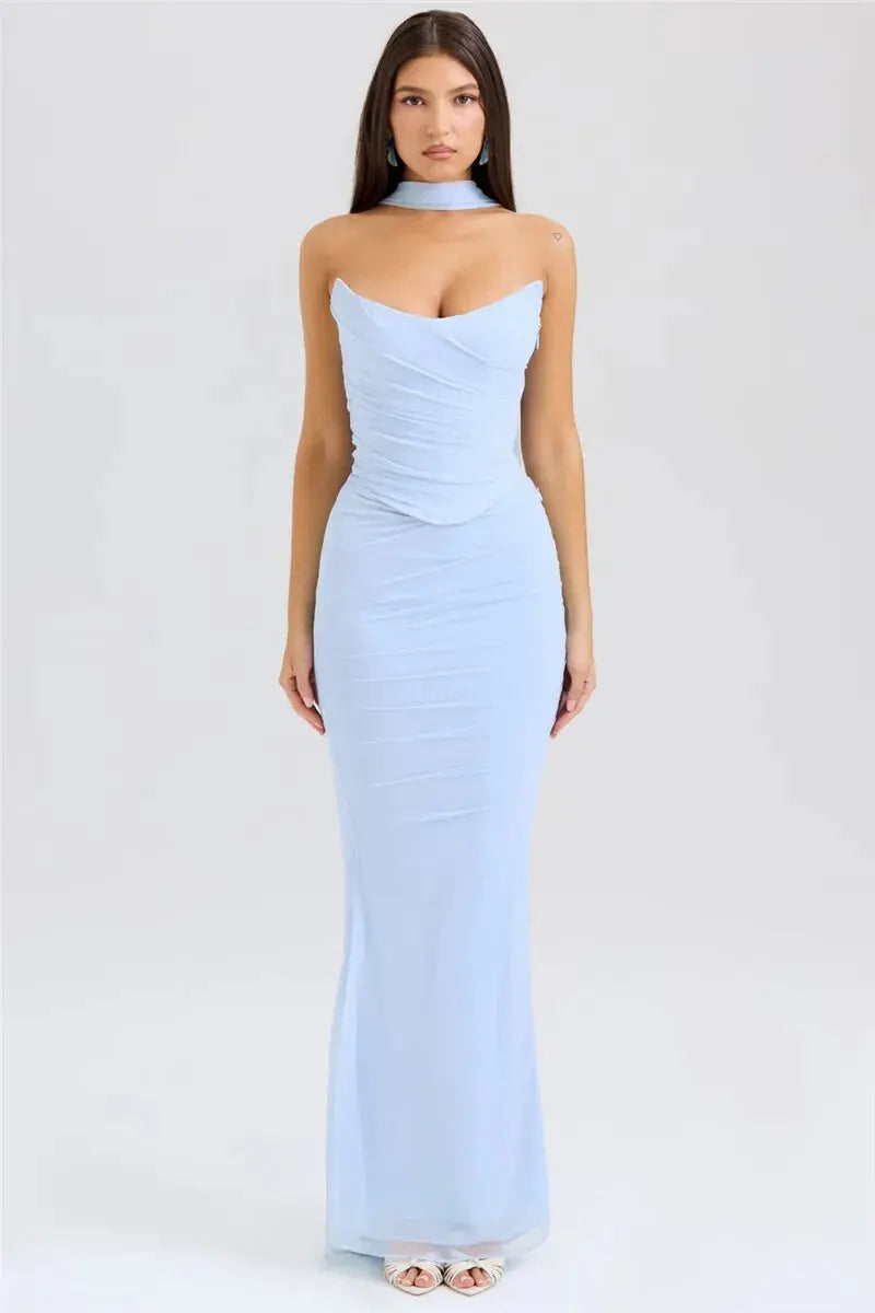 Bella Amara Ruched Maxi Dress - Bellaovo