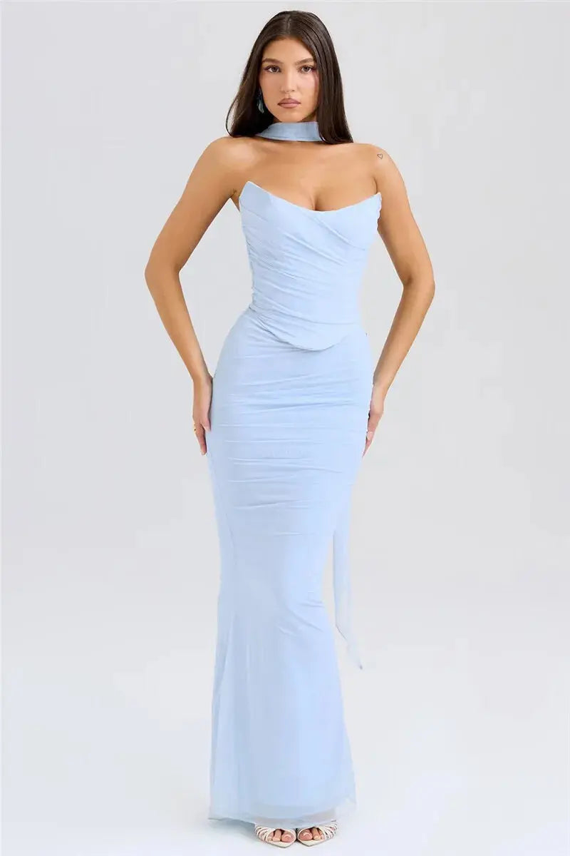 Bella Amara Ruched Maxi Dress - Bellaovo