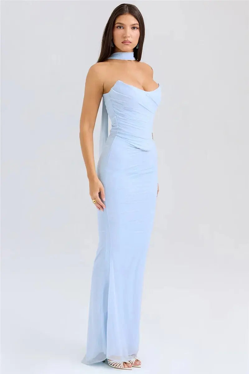 Bella Amara Ruched Maxi Dress - Bellaovo