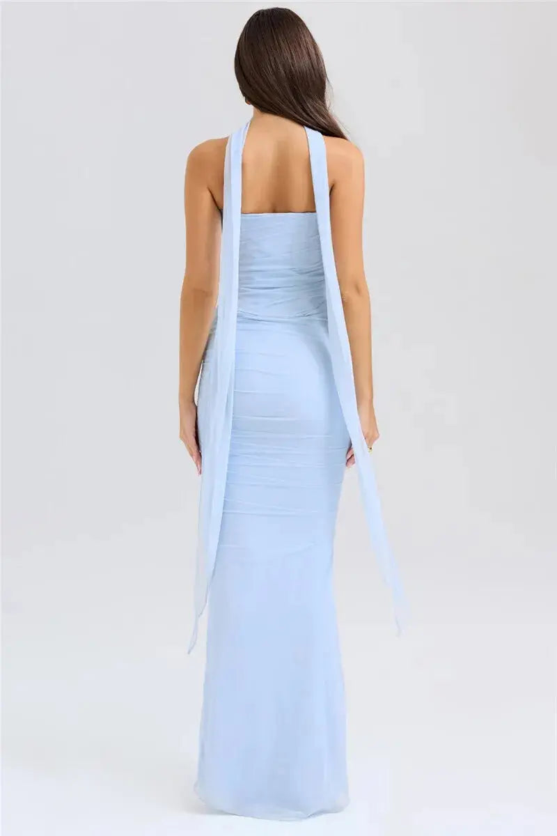 Bella Amara Ruched Maxi Dress - Bellaovo
