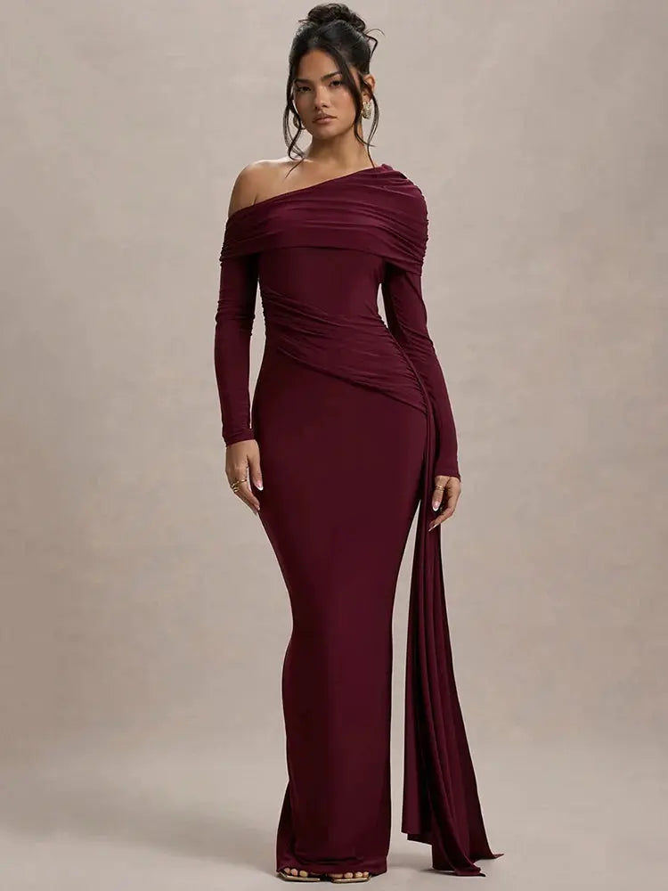 Bella Seraphina One-Shoulder Maxi Dress - Bellaovo