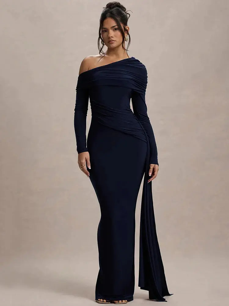 Bella Seraphina One-Shoulder Maxi Dress - Bellaovo