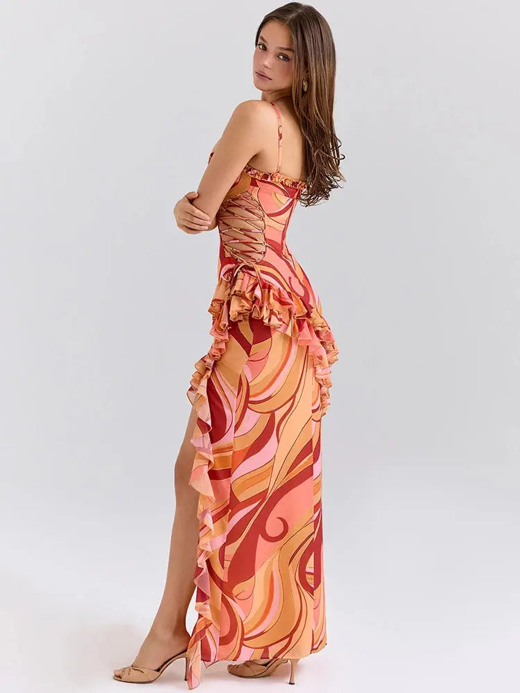 Bella Soleil Ruffle Maxi Dress - Bellaovo