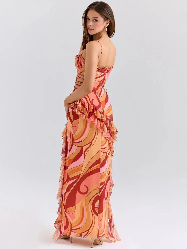 Bella Soleil Ruffle Maxi Dress - Bellaovo