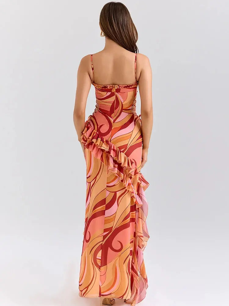 Bella Soleil Ruffle Maxi Dress - Bellaovo
