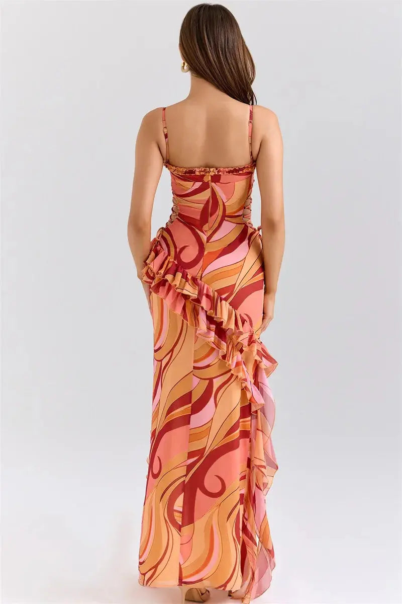 Bella Soleil Ruffle Maxi Dress - Bellaovo