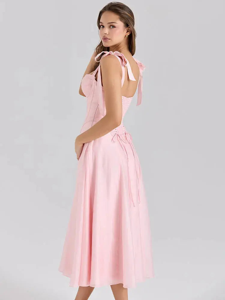 Bella Rosé Midi Dress - Bellaovo
