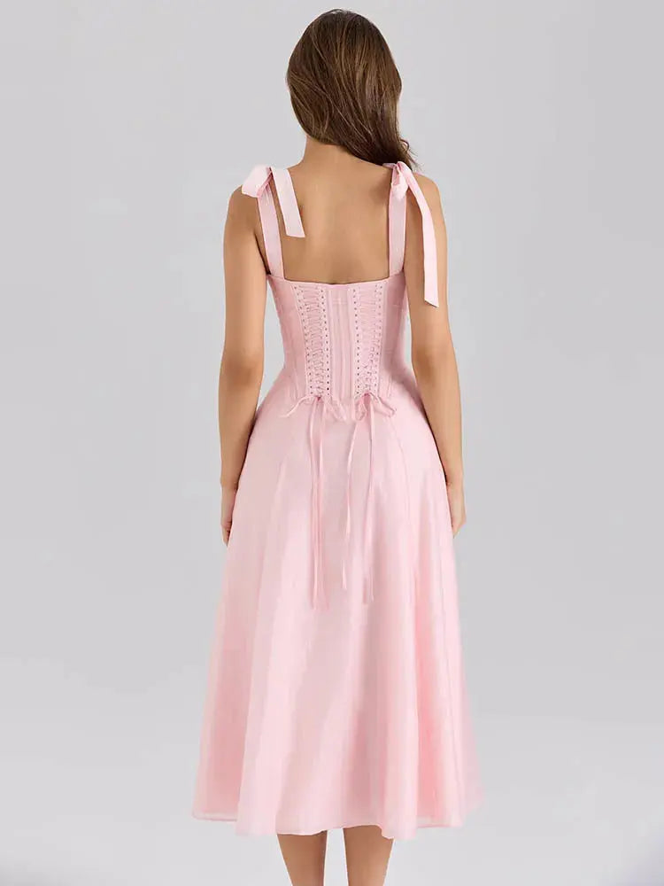Bella Rosé Midi Dress - Bellaovo