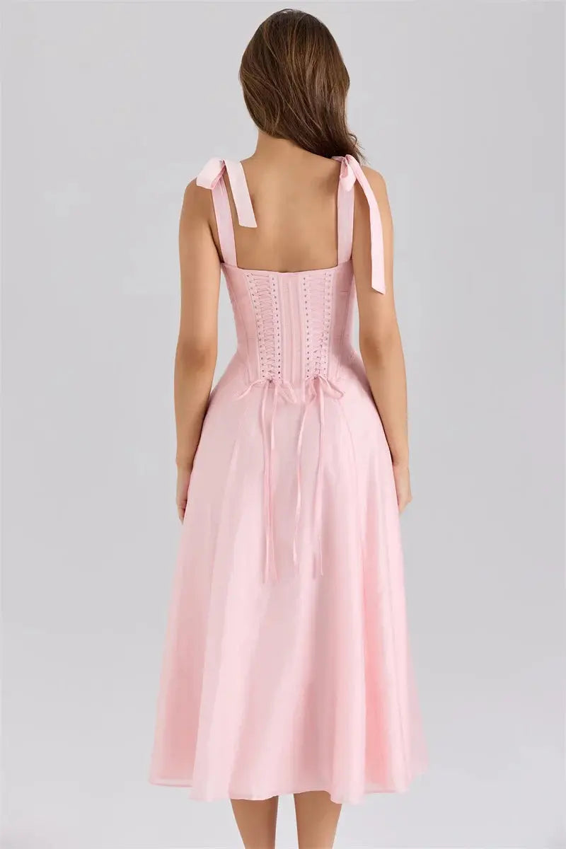 Bella Rosé Midi Dress - Bellaovo