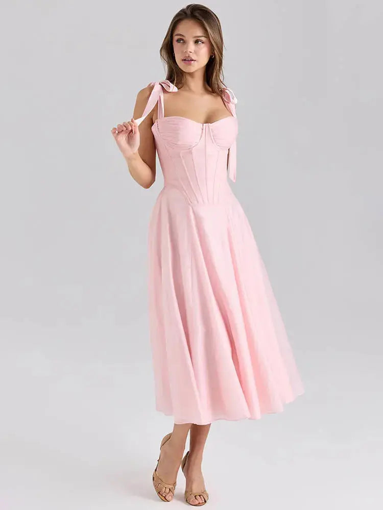 Bella Rosé Midi Dress - Bellaovo