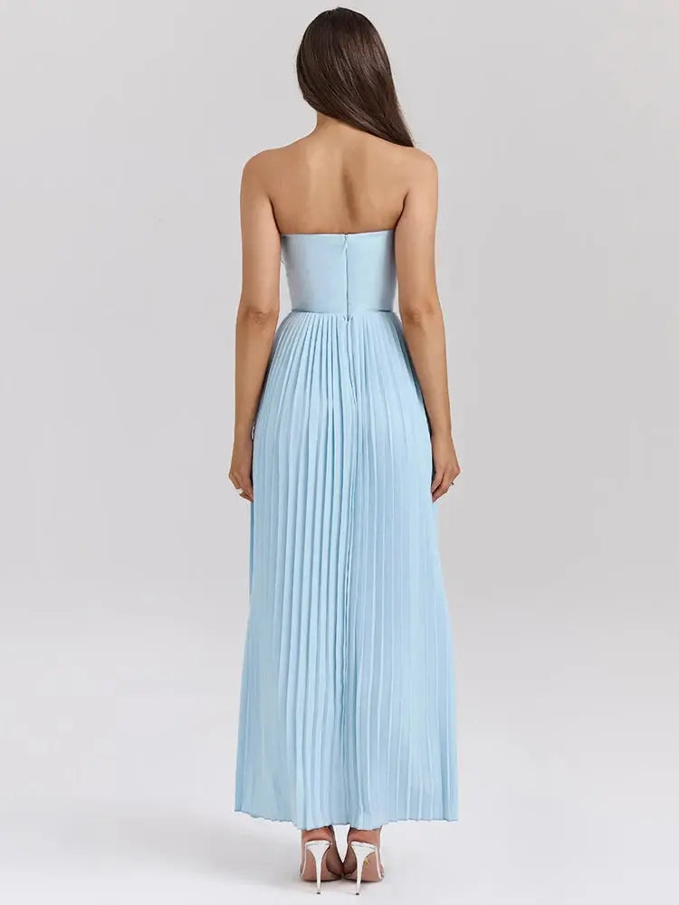 Bella Aurora Pleated Maxi Dress - Bellaovo