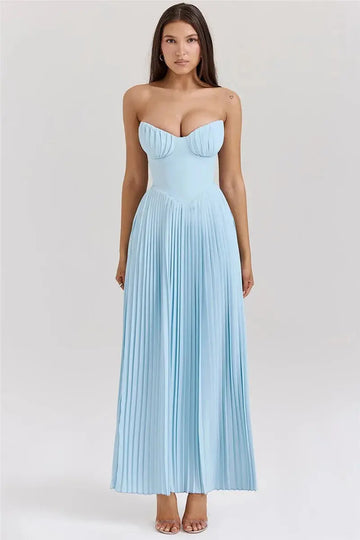 Bella Aurora Pleated Maxi Dress - Bellaovo