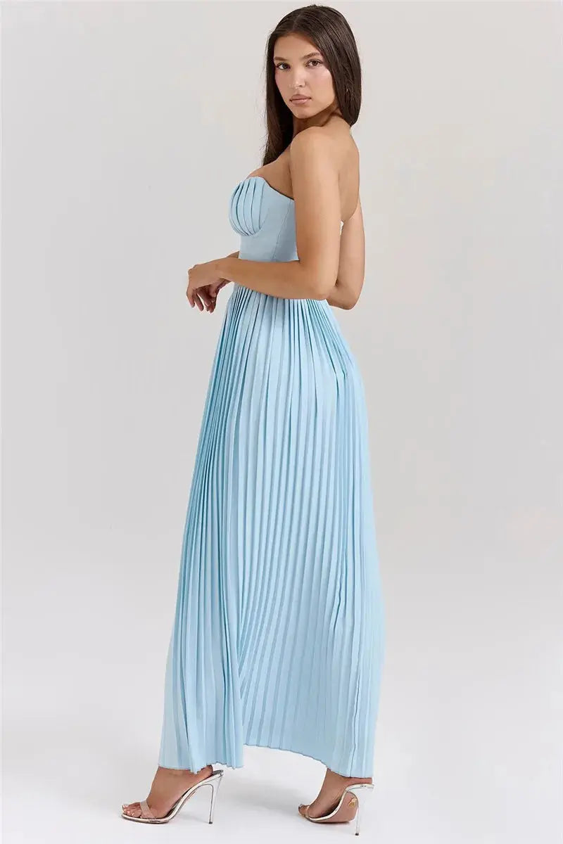 Bella Aurora Pleated Maxi Dress - Bellaovo