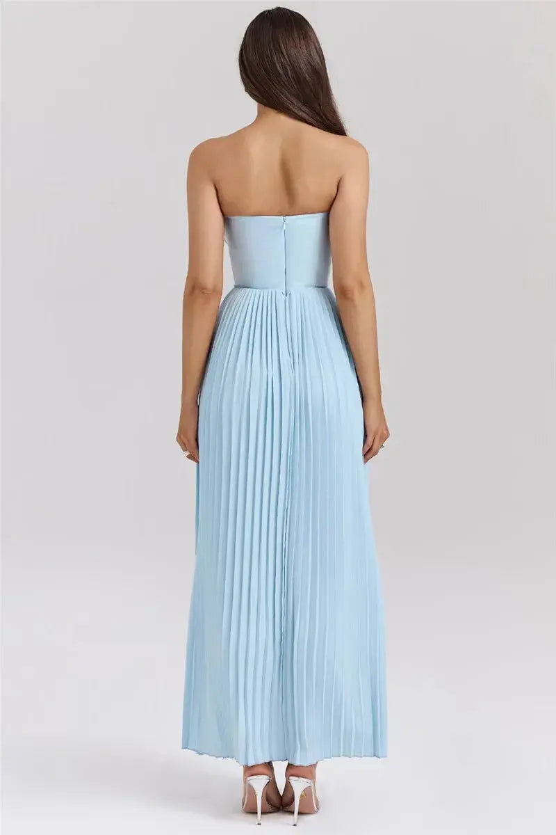 Bella Aurora Pleated Maxi Dress - Bellaovo