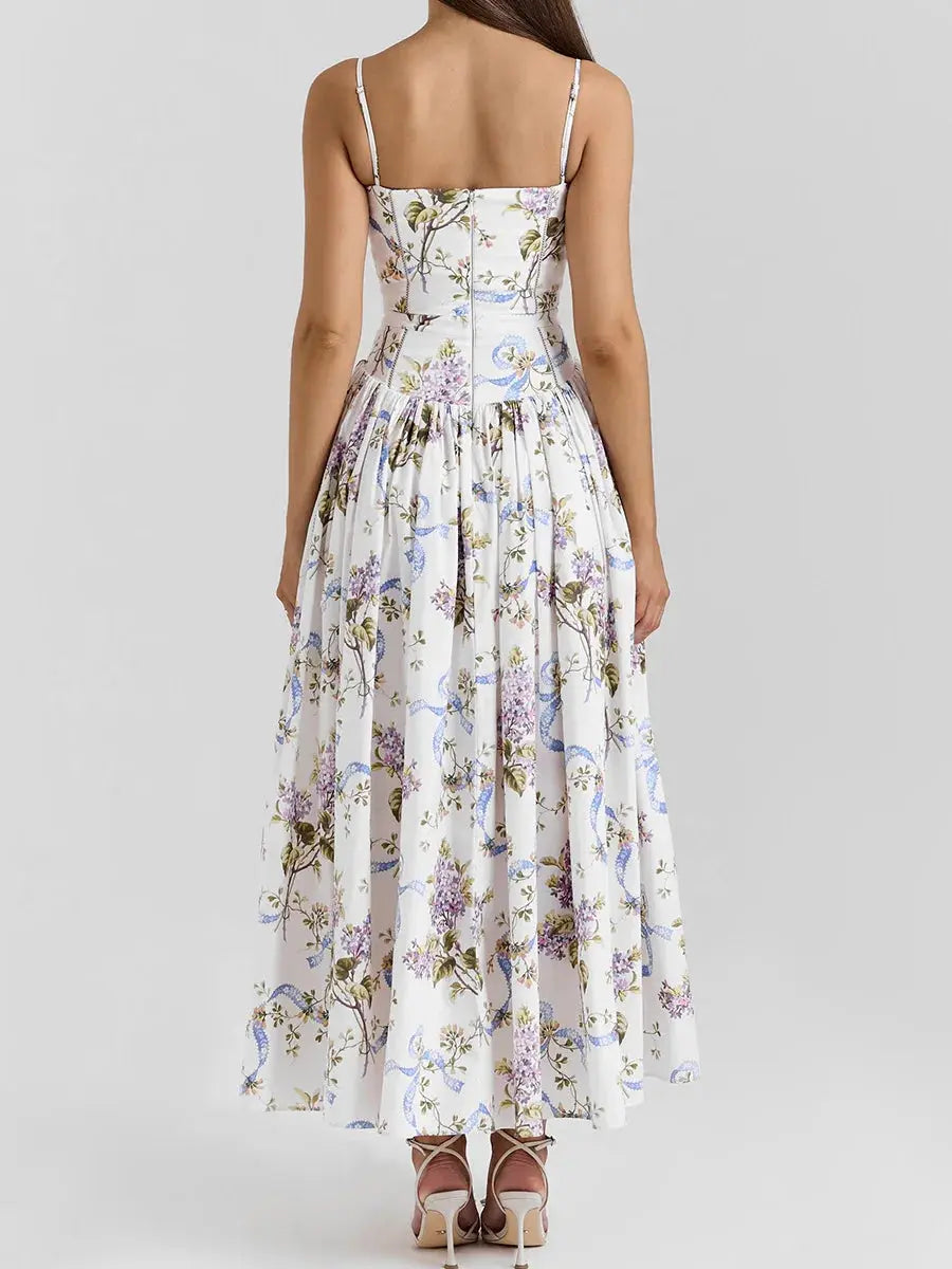 Bella Floral Corset Maxi Dress - Bellaovo