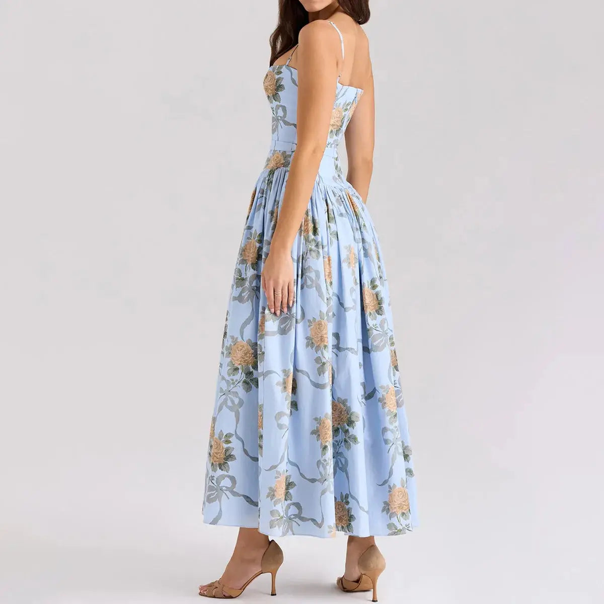 Bella Floral Corset Maxi Dress - Bellaovo