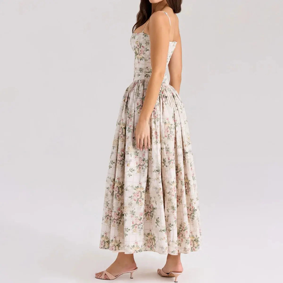 Bella Floral Corset Maxi Dress - Bellaovo
