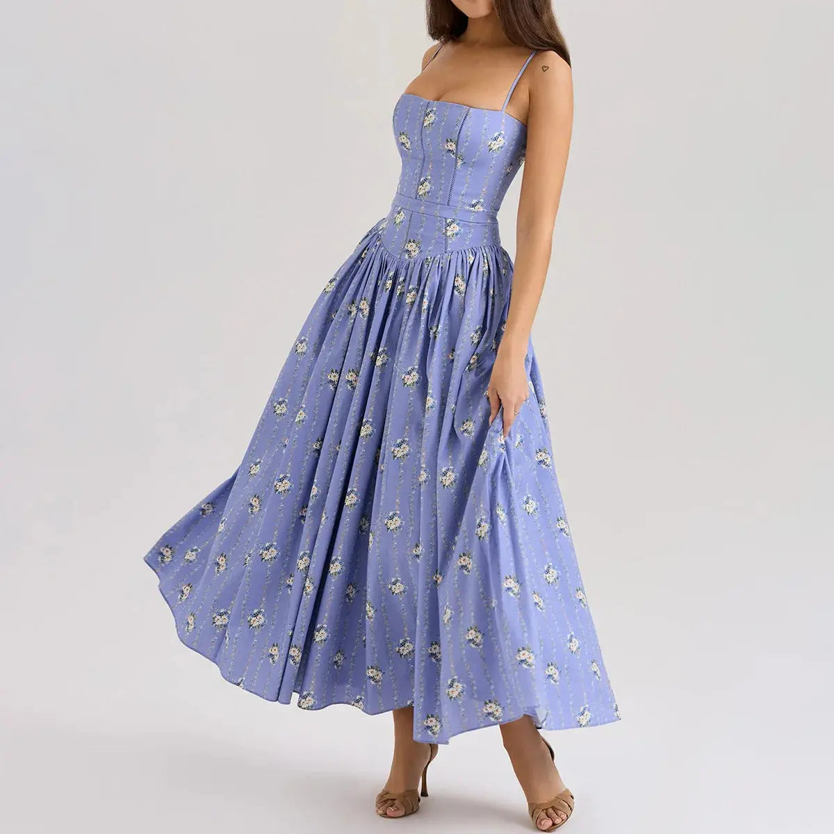 Bella Floral Corset Maxi Dress - Bellaovo