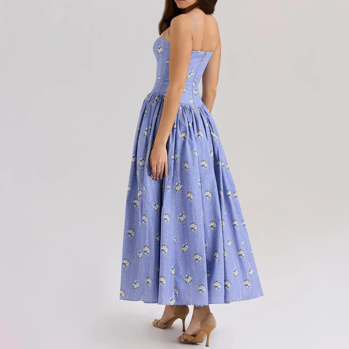 Bella Floral Corset Maxi Dress - Bellaovo