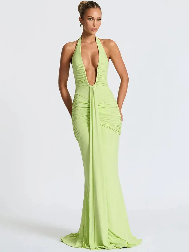 Bella Rushed Maxi Dress - Bellaovo