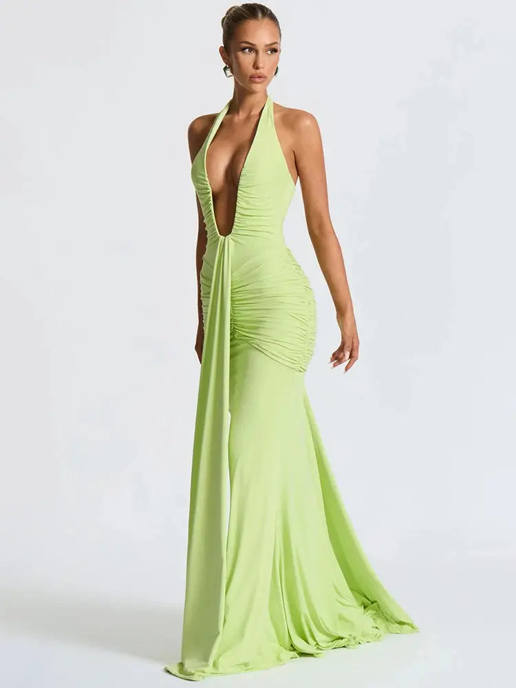Bella Rushed Maxi Dress - Bellaovo