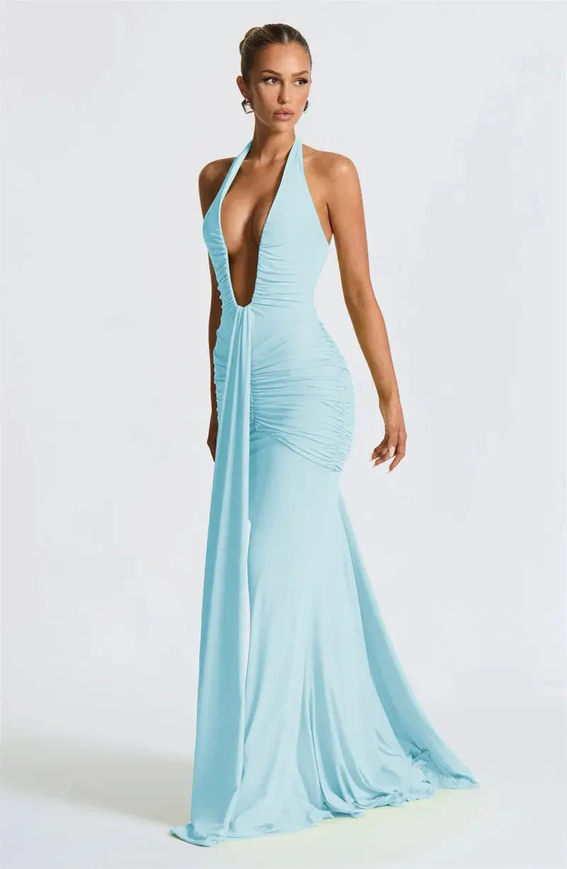 Bella Rushed Maxi Dress - Bellaovo