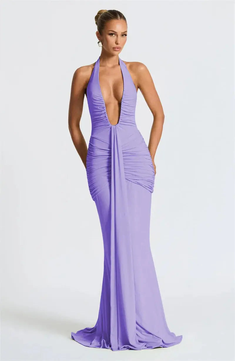 Bella Rushed Maxi Dress - Bellaovo