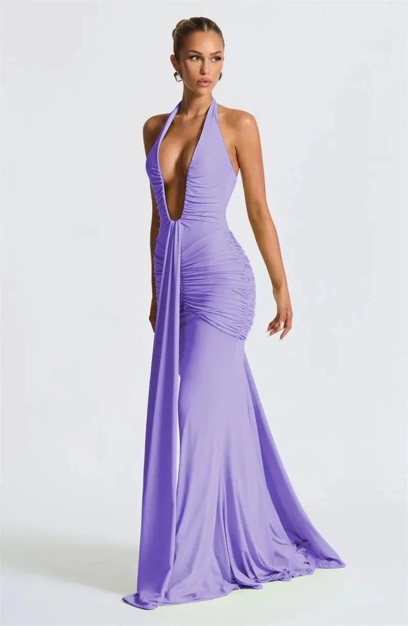 Bella Rushed Maxi Dress - Bellaovo