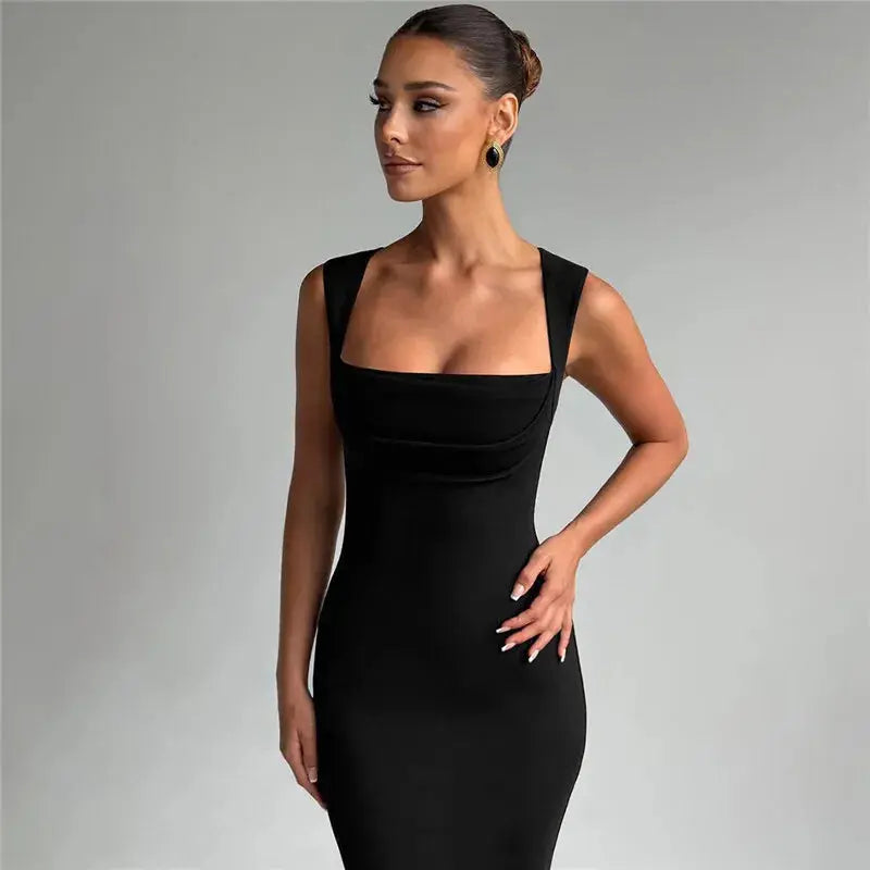 Bella Noir Maxi Dress - Bellaovo