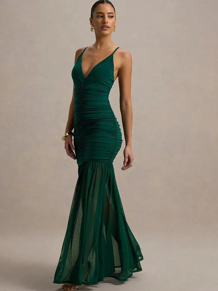 Bella Emerald Goddess Gown - Bellaovo